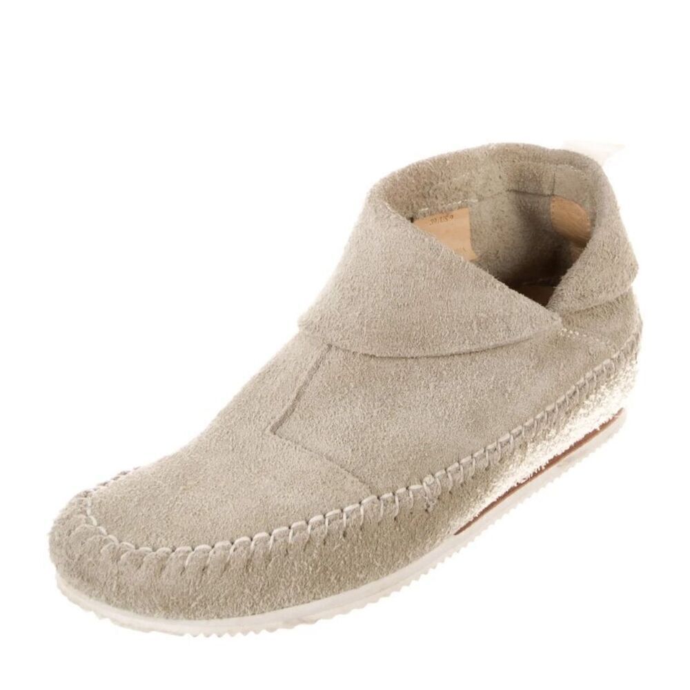 RAG & BONE Brixton Stone Suede Ankle Moc Toe Booties Sz 37 | 7